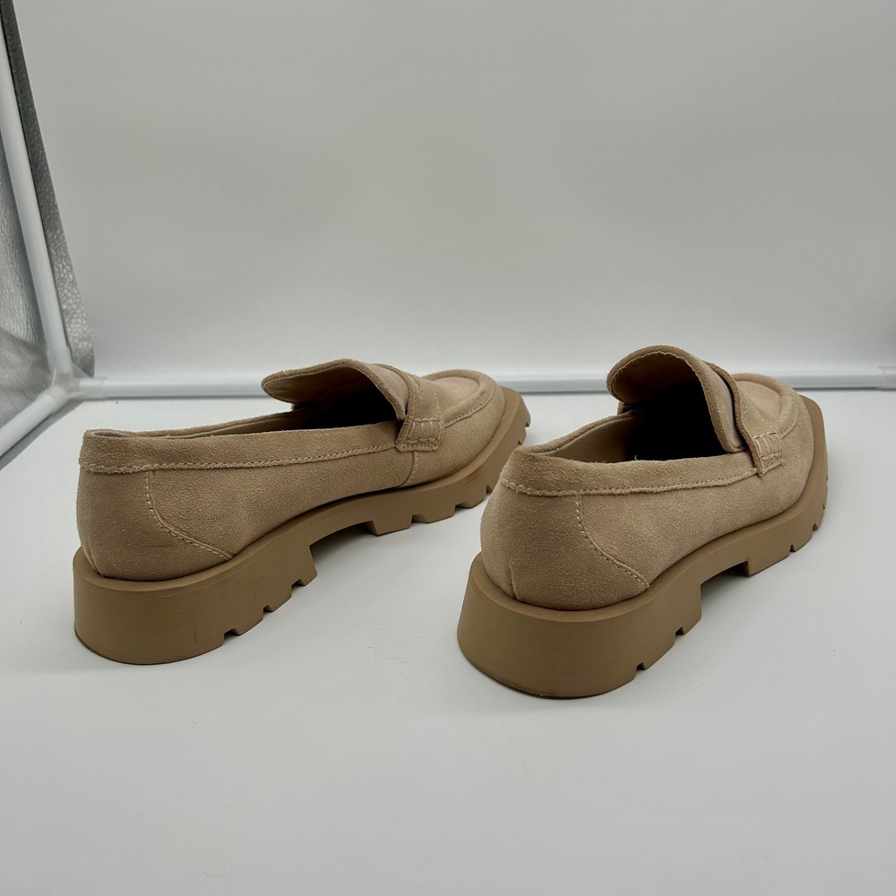 Dolce Vita Elias Tan Suede Leather Lug Sole Loafers Womens 8.5 Platform Shoes - Picture 9 of 12